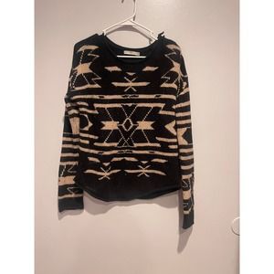 Townsen Black and Cream Knit Southwestern‎ Sweater